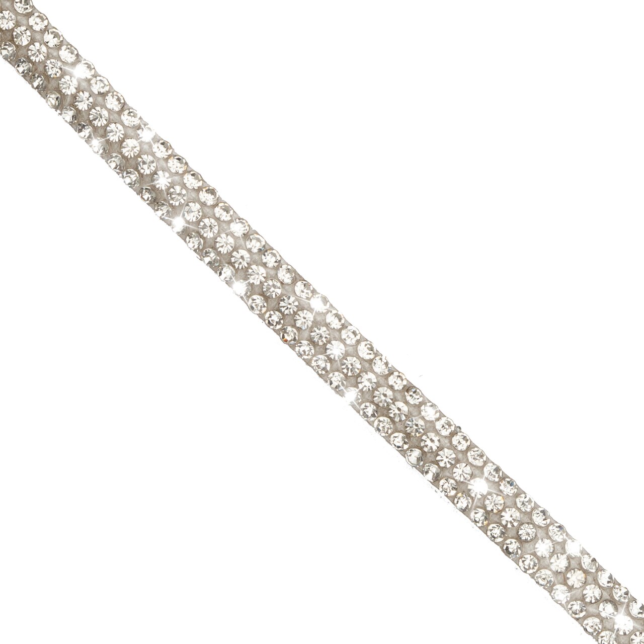 1/4" Emilia, 3-Row Rhinestone Studded Rope, Cotton Cord Trim, 5 Yard Cut